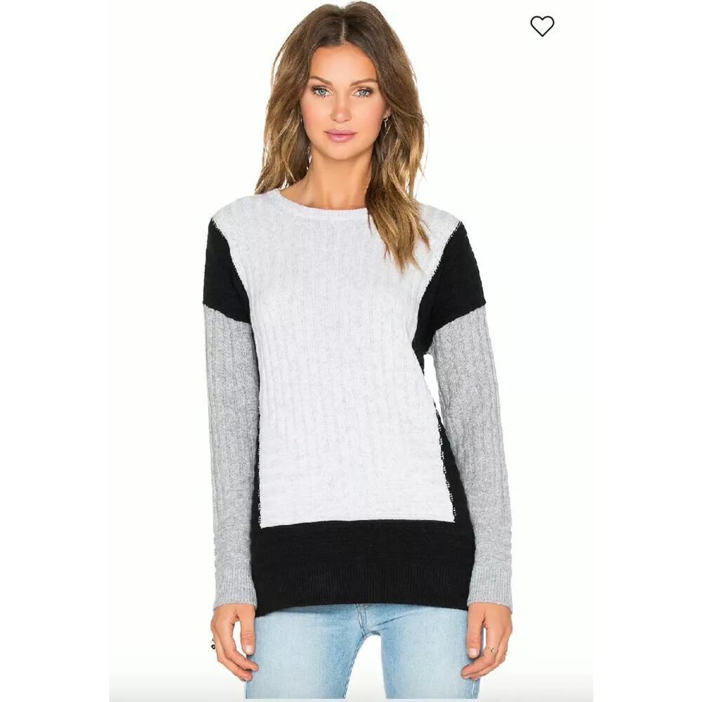 Vince Intarsia Colorblock Wool Cashmere Crew Sweater XS